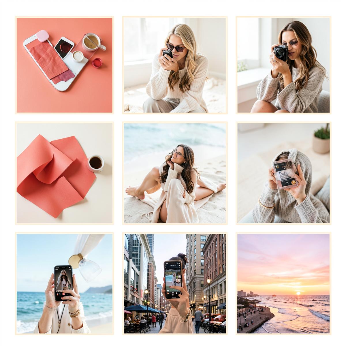 Beispiel eines geplanten Instagram-Feeds mit neun Beiträgen